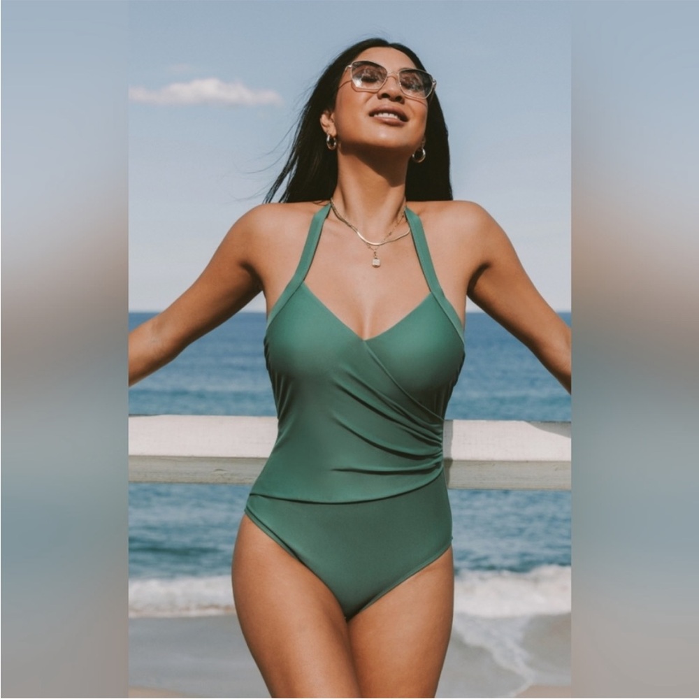 Elegant Jade Green One-Piece Swimsuit